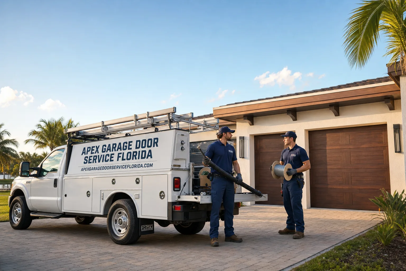 Apex Garage Door Service Florida service vehicle and crew in Florida, FL